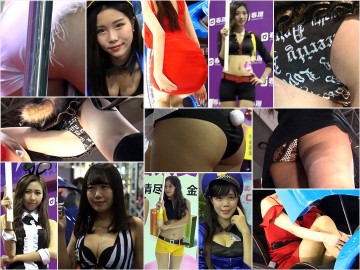 オートサロンに季節外れの小麦ギャル!しかも大胆ポーズ披露でこりゃ
