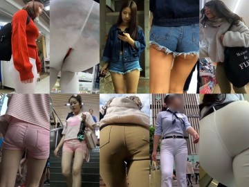 Gcolle Ass 71-76 【FullHD】フロントの「Vライン」がガチで大興奮!勝負パンツ透けまくりの美形巨尻女