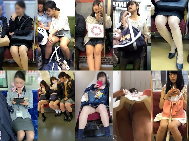 Legフェチ43☆電車座りリクスちゃんのミニスカ状態！大胆な脚ポーズに大興奮^ ^