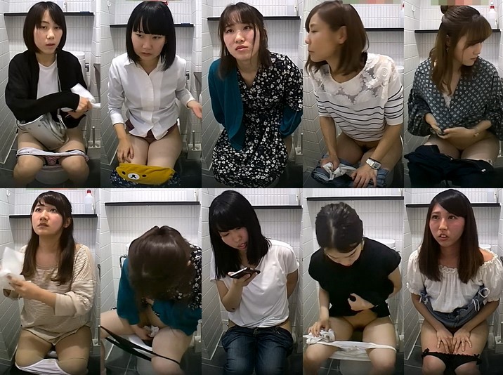 若いOL7名と熟女OL3名　和式トイレ前撮り
