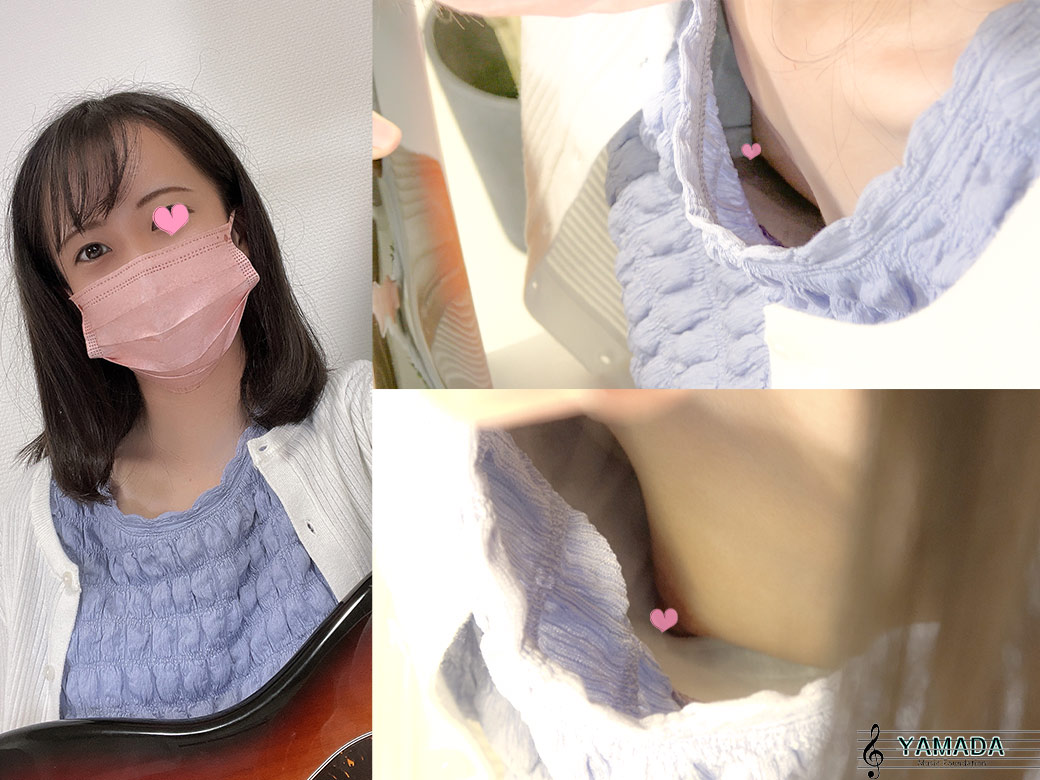 bass_lesson_08 【胸チラ盗●】美乳乳首のOL/黒髪清楚な美人【ベーシストの日常Vol.7】
