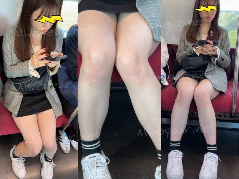 15分の長編シリーズ730  ミニスカからエロい脚に大暴発 ！S級美人お姉さんの真上・対面からのエロ過ぎる生脚美脚