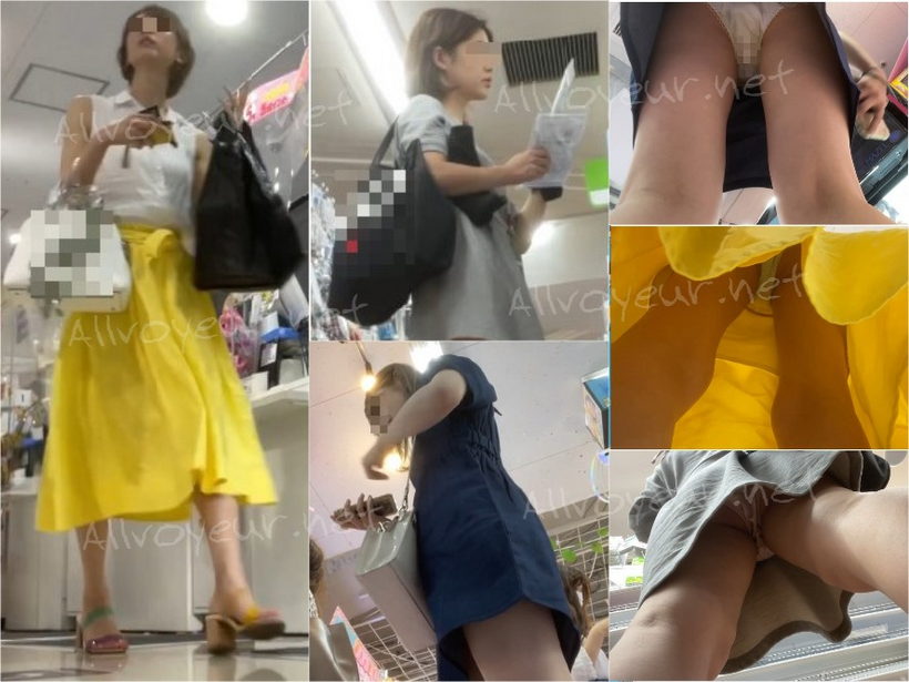 ◎ローアングル＃108  ショップ内で汚パンツお姉さん ３名