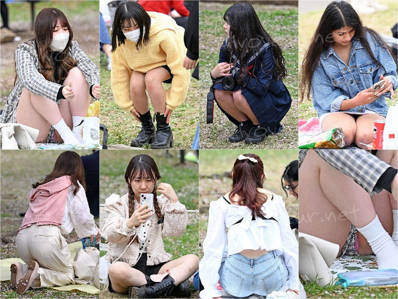 vol.655：お花見特集：ショーパンの隙間からピンクのＰ が見えちゃってます ！他多数