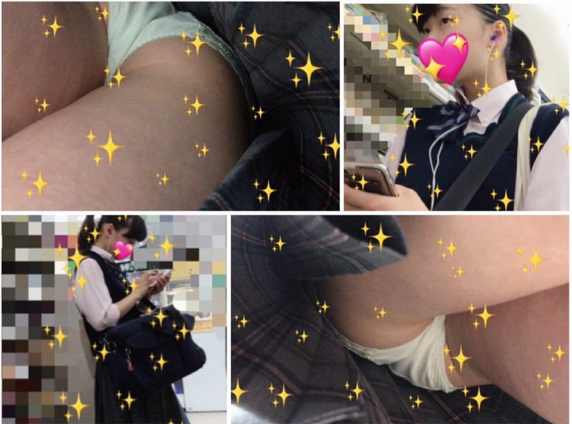 ごくごく普通のチェック柄スカートの制服女子は 、それでも隠れたオシャレにレース縁取りの純白生Ｐを！ JK42S-4K
