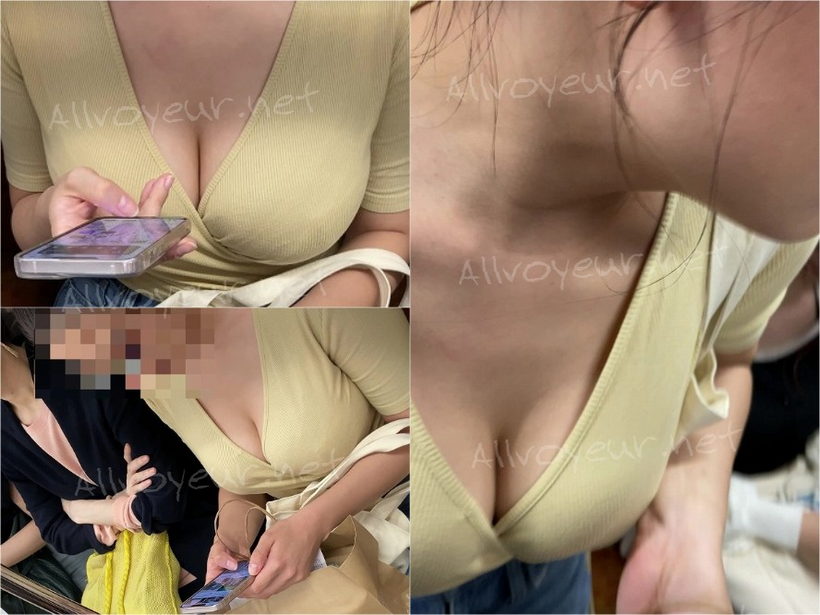 【再販】【再々編集】長尺！ フルデータの再編集版 ！！巨乳の友達！盗撮風に撮影させて貰いました！！爆乳胸チラ谷間最高です。