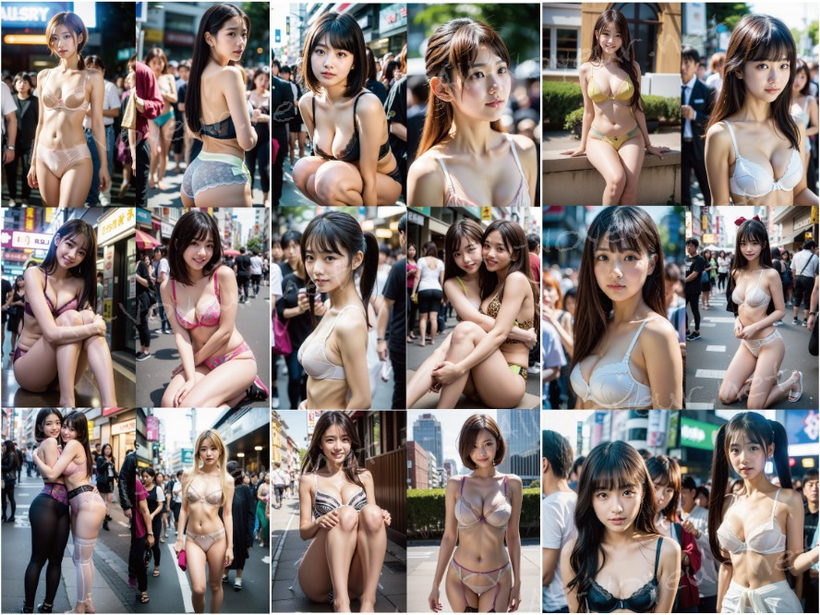 画像集【街撮り】３００人以上！可愛い子の下着姿を激撮！