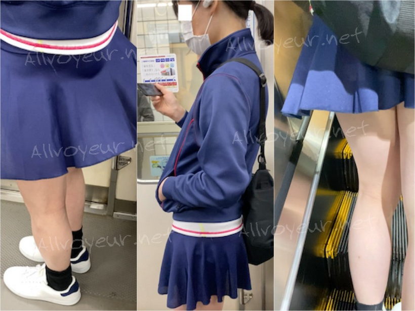 夏服の制服スカートが透け透けなのに平気で電車に乗ってる女の子♪