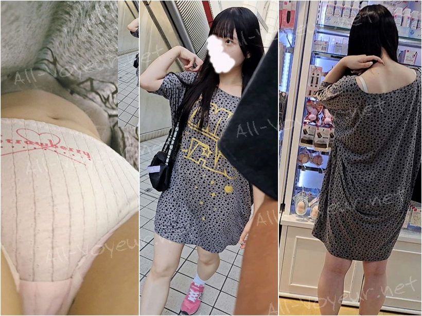 激マブ美少女のTシャツワンピの中身は一石二鳥です