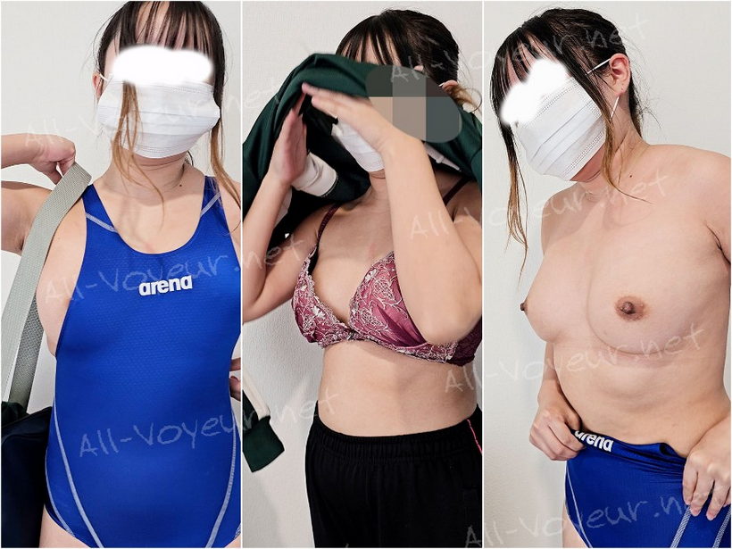 巨乳がハミ乳しながらプールへ向かうギャル生徒。tiktok常連校の水泳部の更衣室にガチ潜入。