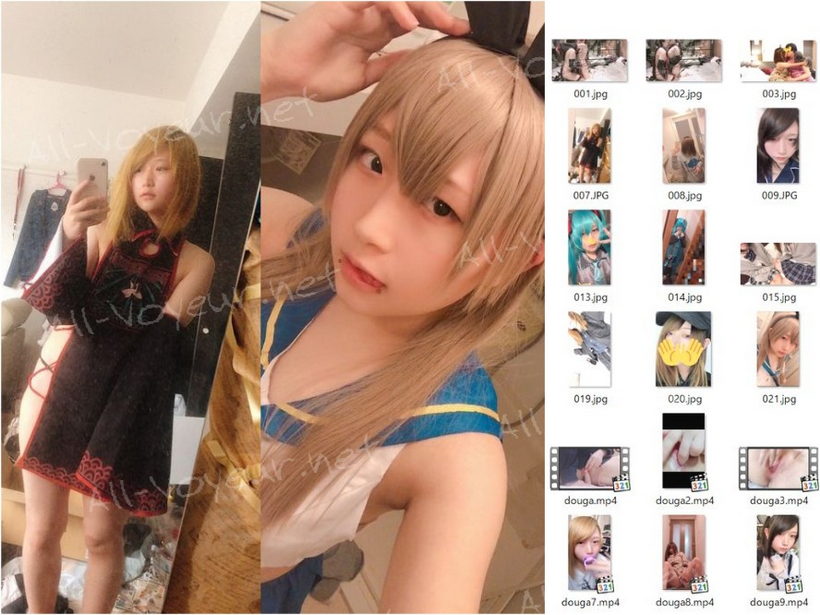 可愛いコスプレイヤーの自撮りオナニー