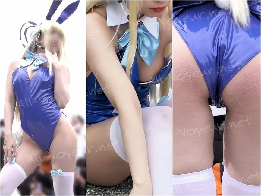 前も後ろも食い込みハイレグ！エロすぎコスプレイヤー (飛●馬トキ バニーガールver編)