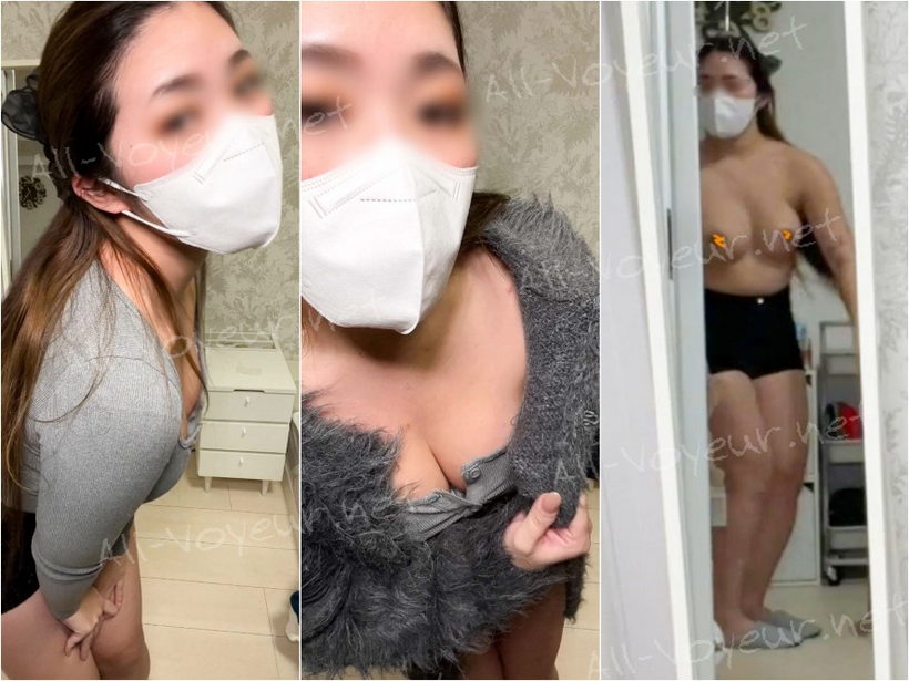 [配信胸ちらハプニング30]爆乳女子のうっかり生着替え/アパレル会社のライブリハハプニング/計2名