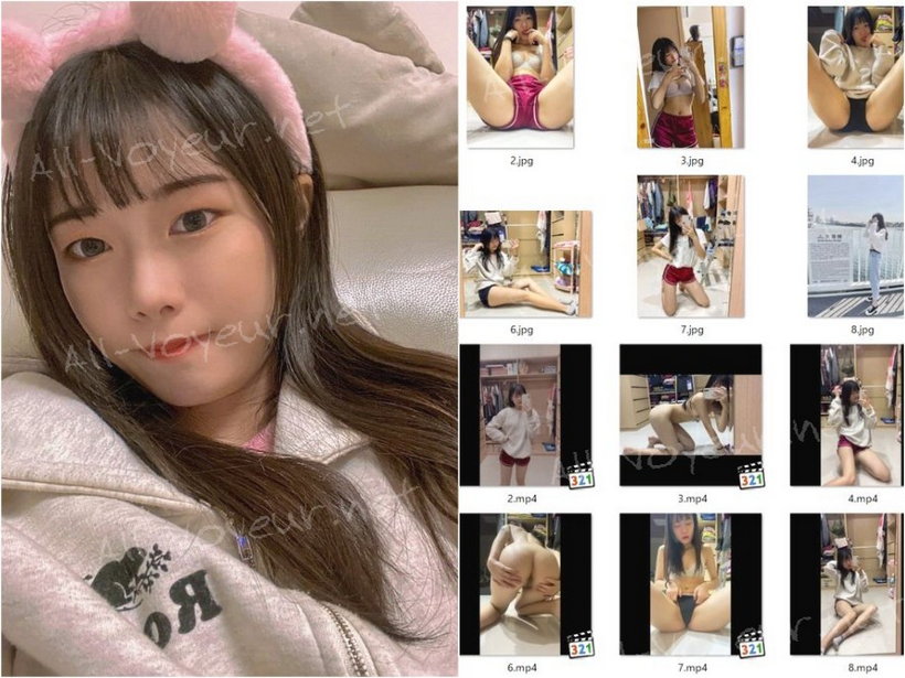 ショートパンツの超かわいい女子大生変態自撮り8P12V