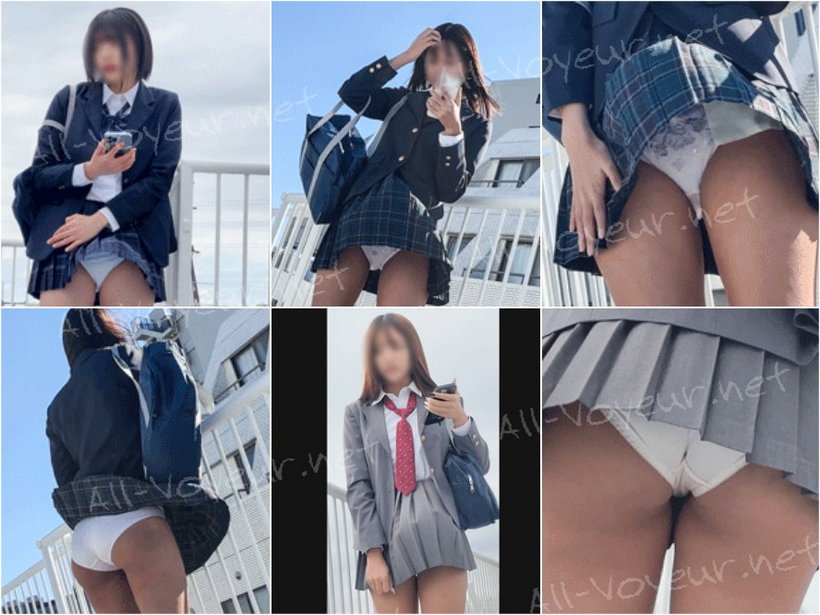 校舎屋上 神風ラッキースケベ パンチラ隠し撮り JK4人分