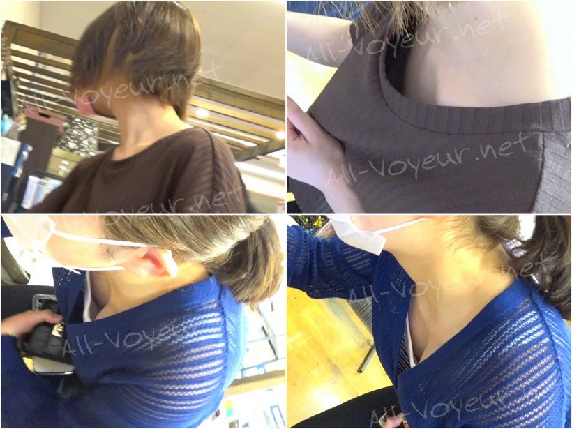筒状に貫通する程ガバッと開いた胸チラと美乳の谷間を見せつけるように屈んでくれるお姉さん２名収録 season2 #17【胸ちら】