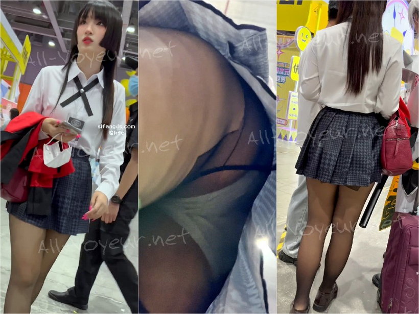【KFC】制服JK学生妹和同学逛街拍照。黑丝袜白内前后CD[某房原版]