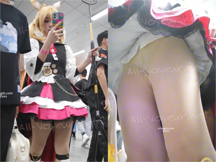 【xxn-218】偶像服兽耳小姐姐逛街..肉色丝袜配白内被抄底[某房原版]