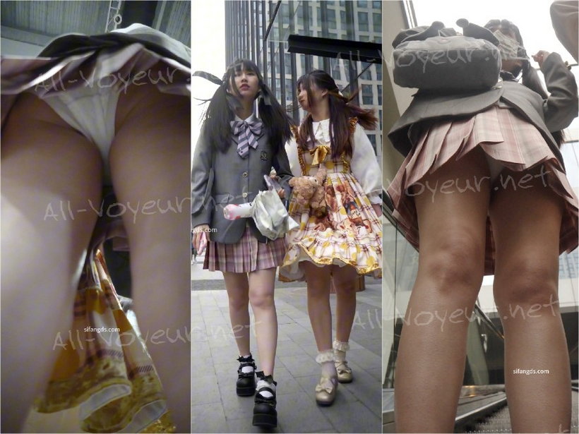 制服JKダブルポニーテール娘。お買い物中CD白い下着姿