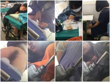 【厕拍作品】❤️培训班不爱学习打瞌睡的几位女生尿尿流出