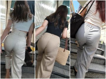 【再販】小柄なギャルお姉さんの細いウエストから広がるまん丸でか尻に悶絶！3選