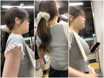 【横からの眺め426】小柄なＯＬの極上の爆乳に大興奮！！